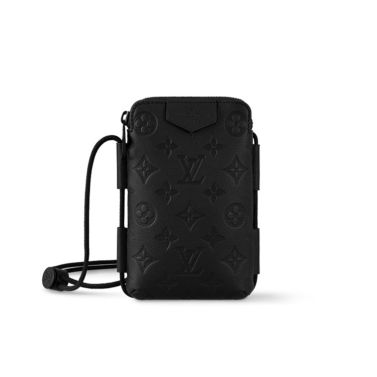 LOUIS VUITTON Cow Leather Crossbody Bag Shoulder Bag Unisex Black