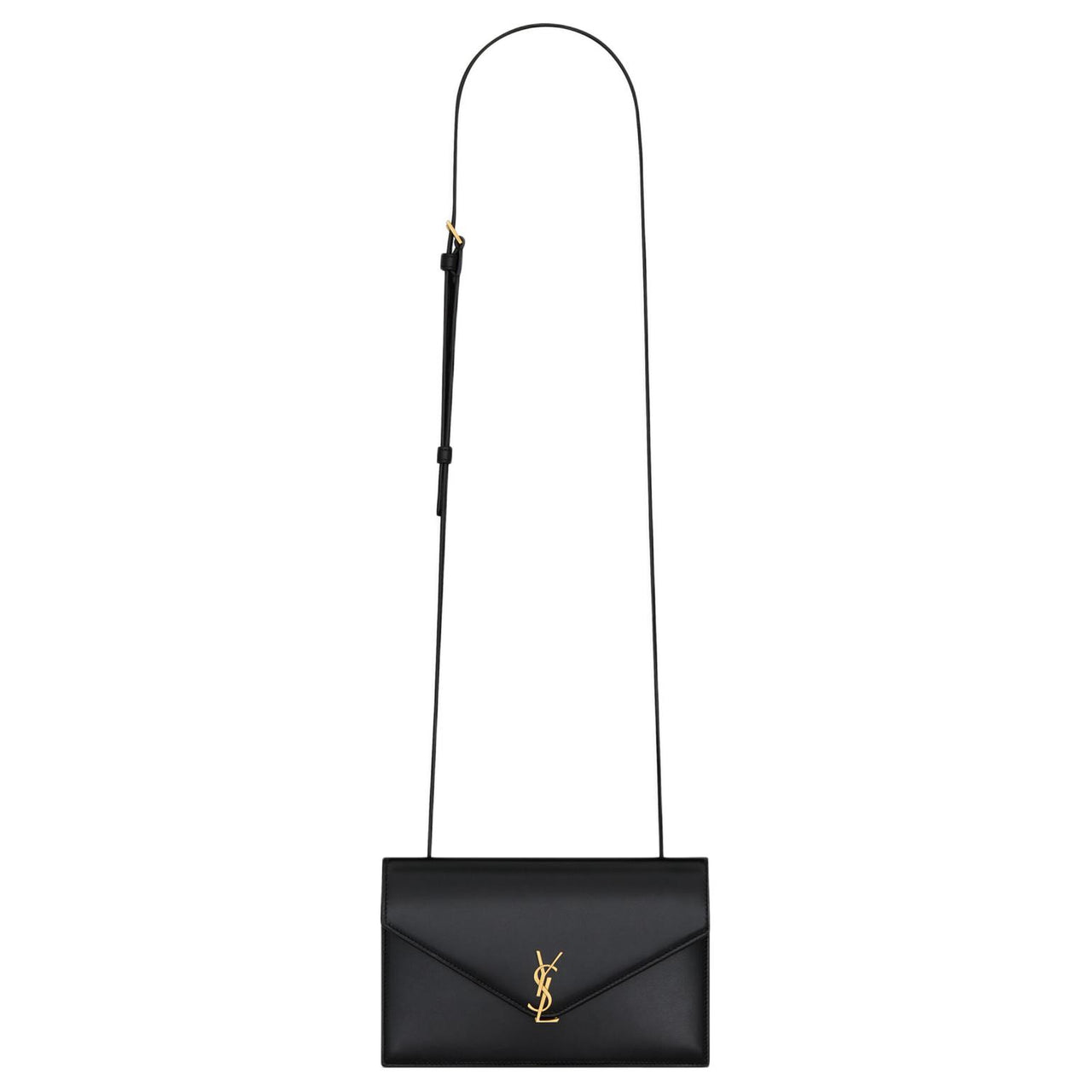 SAINT LAURENT ENVELOPE Calfskin Crossbody Bag, Shoulder Bag Mini Women's Black