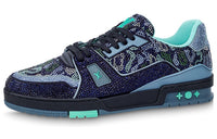 LOUIS VUITTON Lv Trainer Marine Navy Blue Crystal
