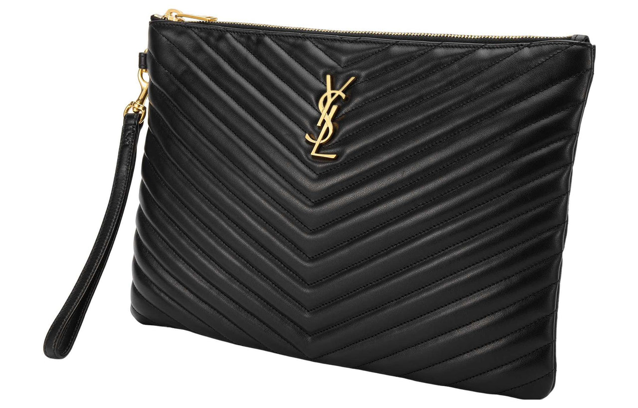 SAINT LAURENT Cassandre Matelassé Quilted Tablet Pouch