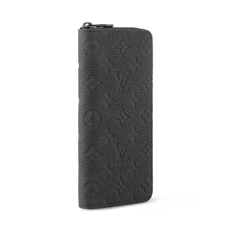 LOUIS VUITTON Zippy Cow Leather Wallet Men's Black