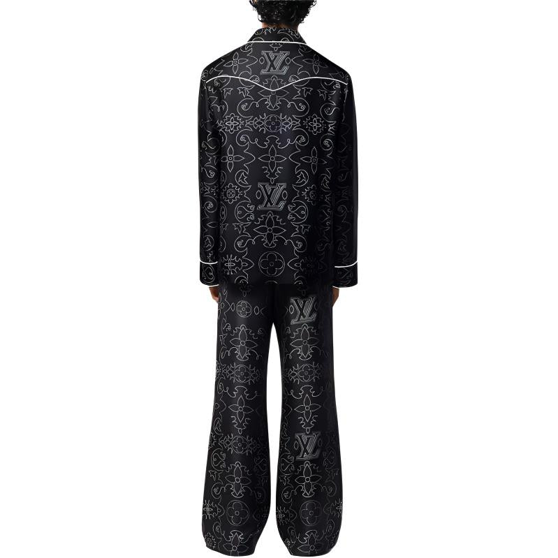 LOUIS VUITTON Printed Long-Sleeved Silk Pyjama Overshirt