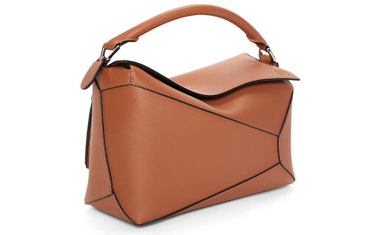 LOEWE Puzzle Cow Leather Puzzle Bag, Shoulder Bag, Crossbody Bag, Handbag Regular Women's Tan