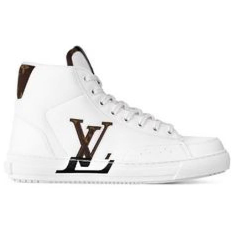 LOUIS VUITTON Charlie Ankle Sneakers 'White With Side Brown Logo' Women's