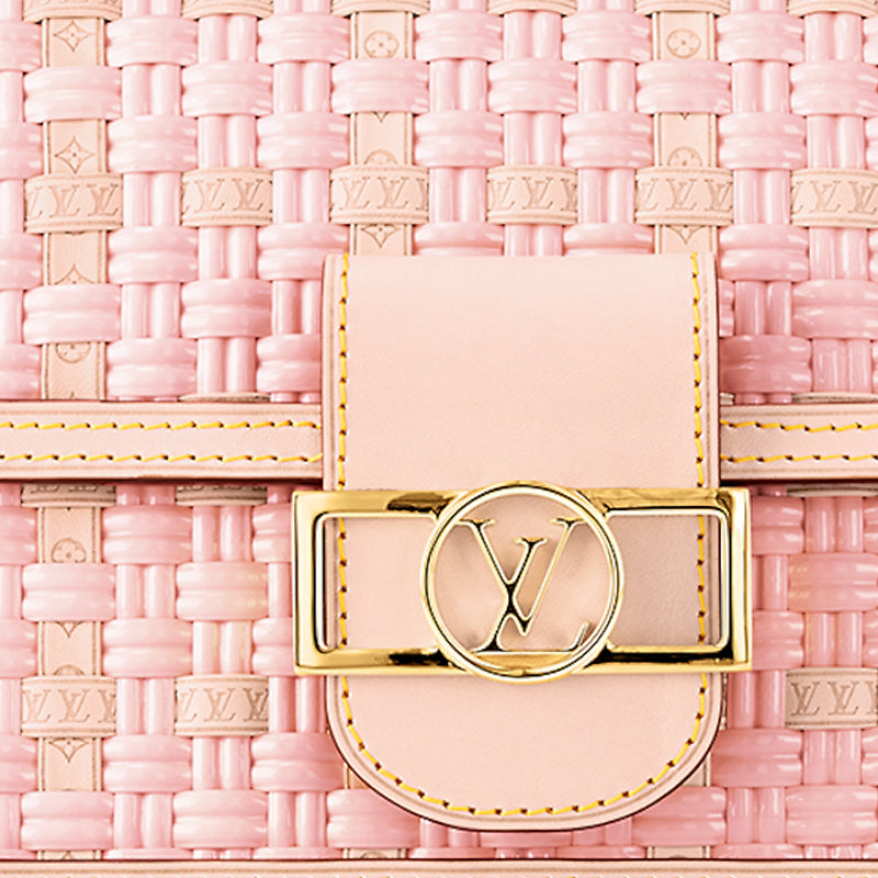 LOUIS VUITTON Dauphine Coated Canvas Cow Leather Patchwork Trim Portable Crossbody Bag Shoulder Bag Mini Women's Pink