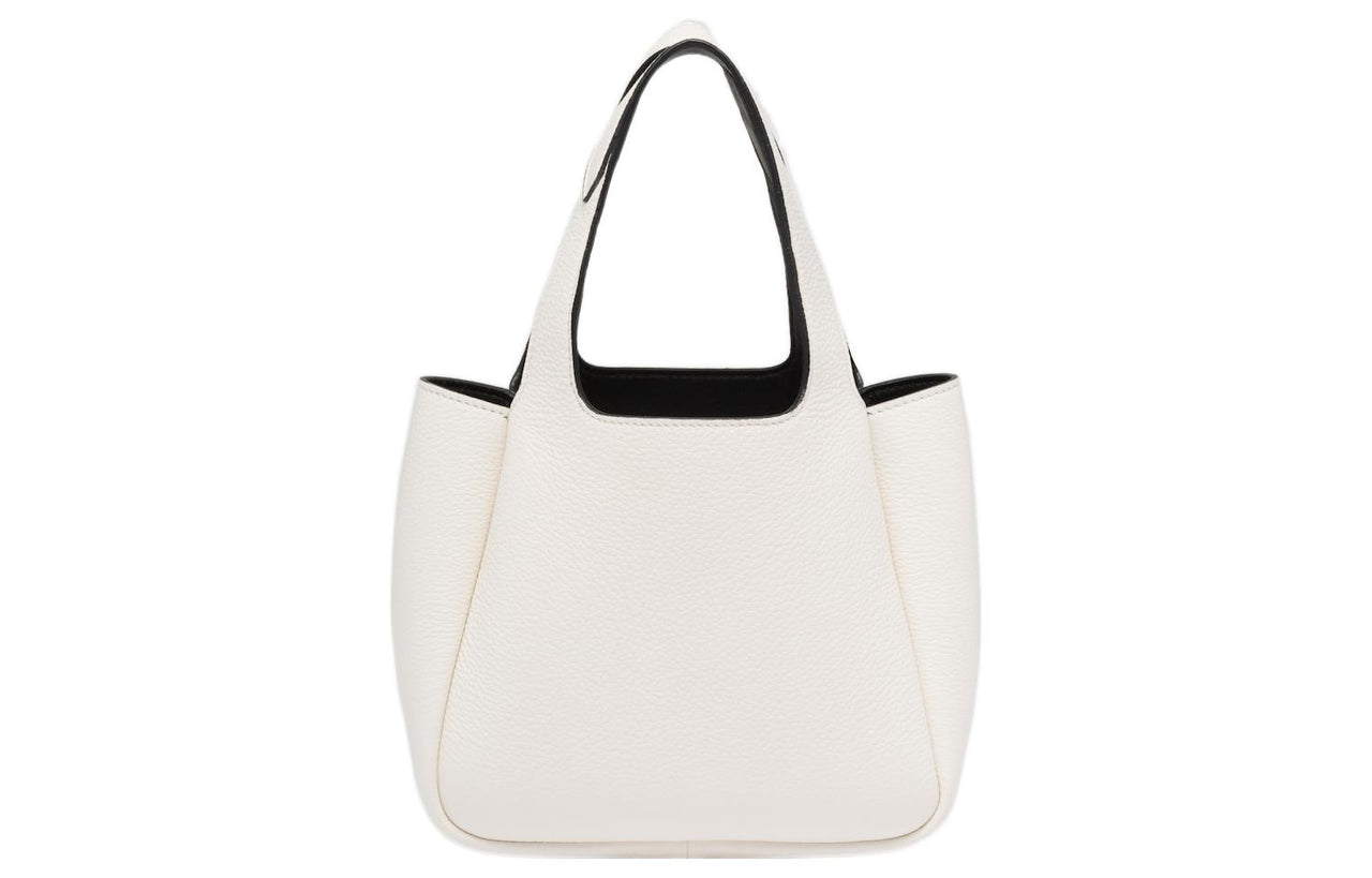 PRADA Leather Basket Bag Handbag Women's White