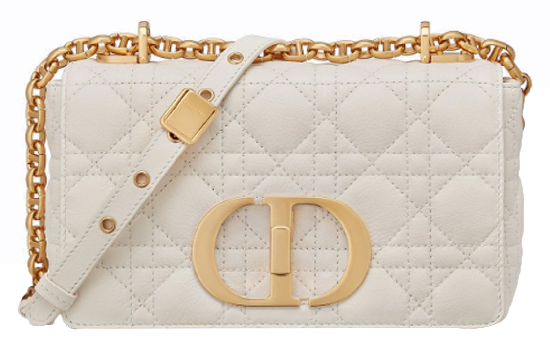 DIOR Caro Soft Calfskin Crossbody Bag, Shoulder Bag Women's White