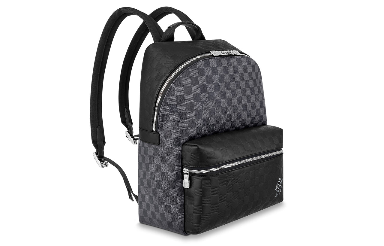 LOUIS VUITTON Discovery Canvas With Leather Backpack Small Size Men's Gray/Black
