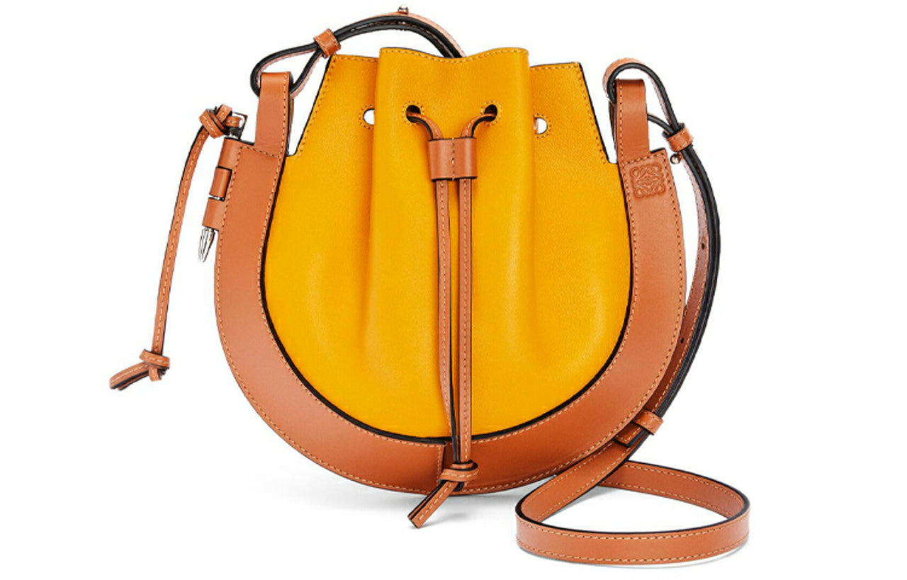 LOEWE Napa Calf Leather Shoulder Bag, Crossbody Bag Women's Narcissus Yellow/Tan