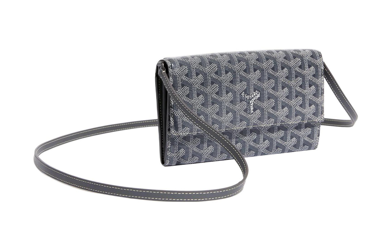 GOYARD Varenne Canvas With Leather Shoulder Bag Crossbody Bag Women's Gray