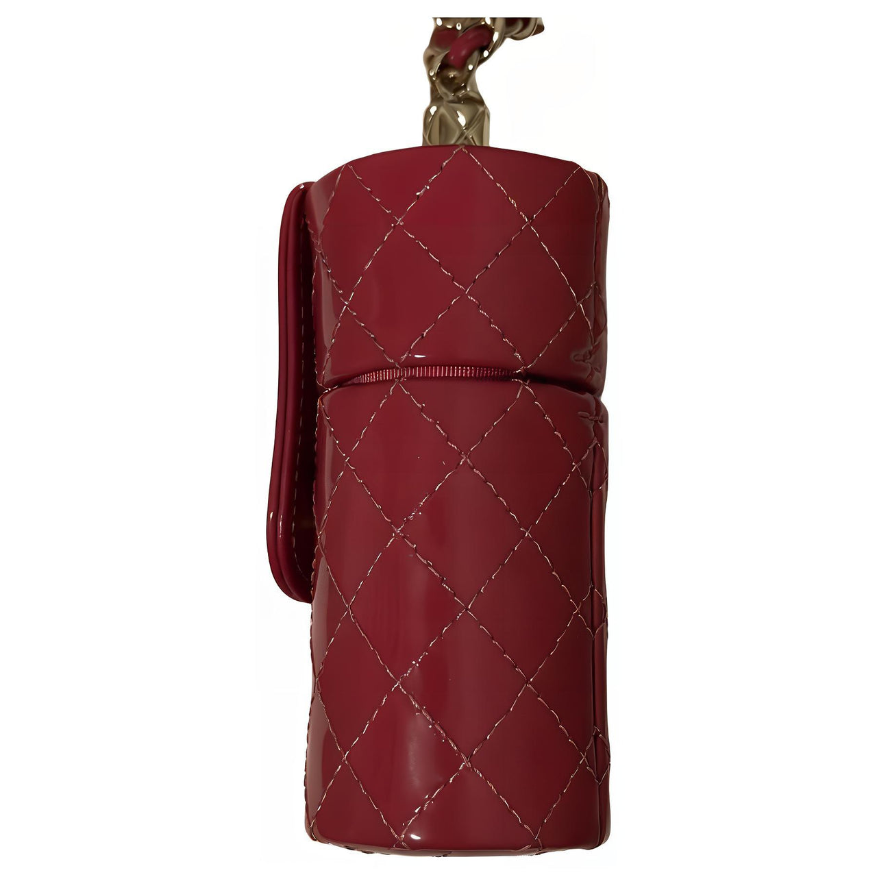 CHANEL Calfskin Patent Leather Necklace Pouch Women's Pink