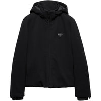 PRADA Logo Plaque Zip Up Hooded Jacket