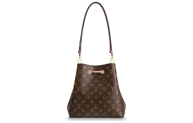 LOUIS VUITTON Coated Canvas With Leather Bucket Bags One Shoulder Handbags Regular Women's Brown
