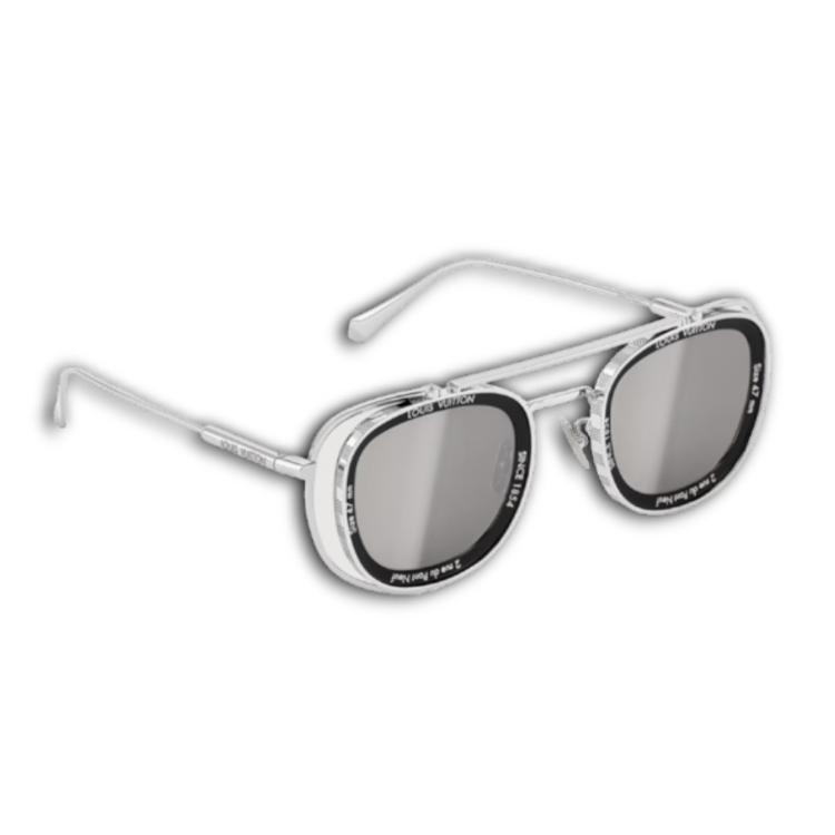 LOUIS VUITTON Titanium Aviator Sunglasses Men's Silver