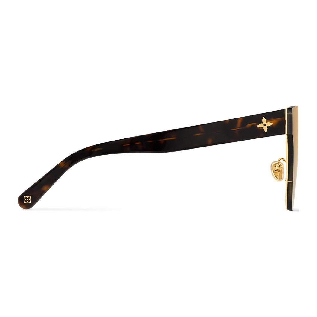 LOUIS VUITTON Metal Acetate Square Sunglasses Women's Brown