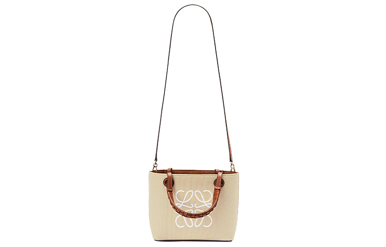LOEWE Anagram Jacquard Fabric With Cow Leather Shoulder Bag, Crossbody Bag, Handbag Mini Women's Beige/Tan