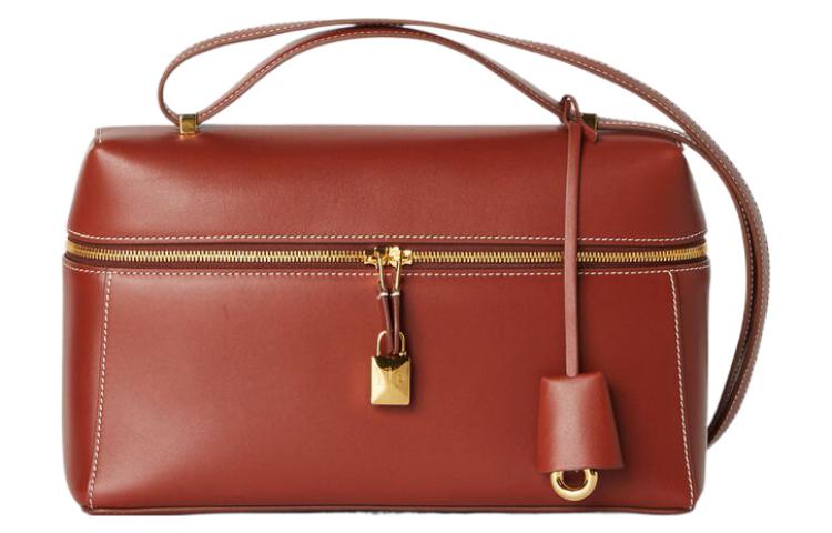 Loro Piana Cow Leather Shoulder Bag, Crossbody Bag, Handbag Women's Dark Geranium Color