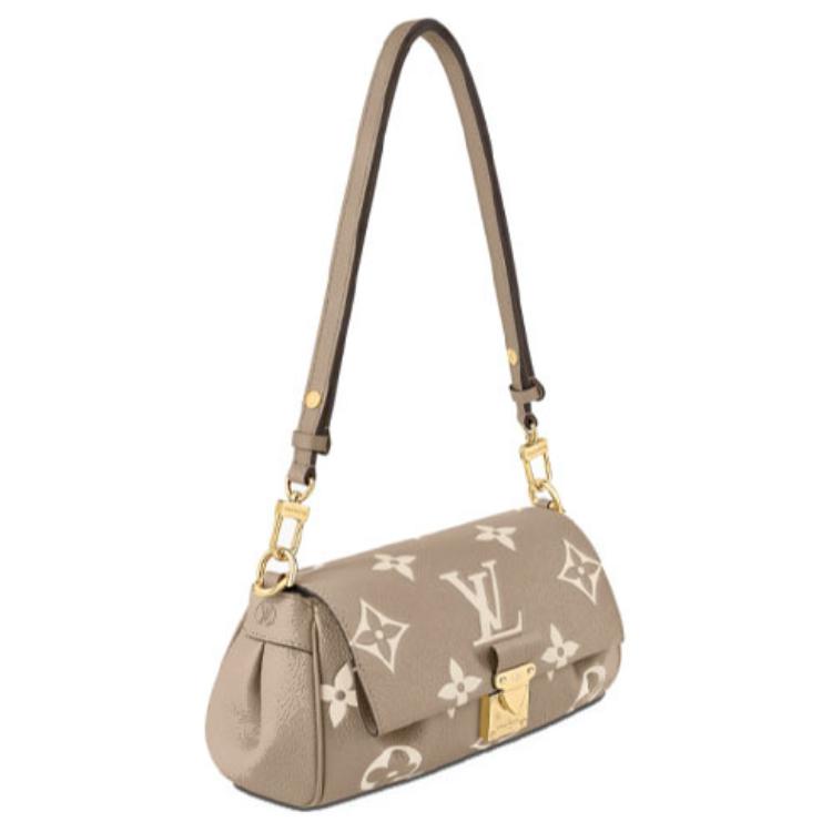 LOUIS VUITTON Favorite Cow Leather Shoulder Bag Chain Shoulder Bag Clutch Regular Women's Elephant Gray