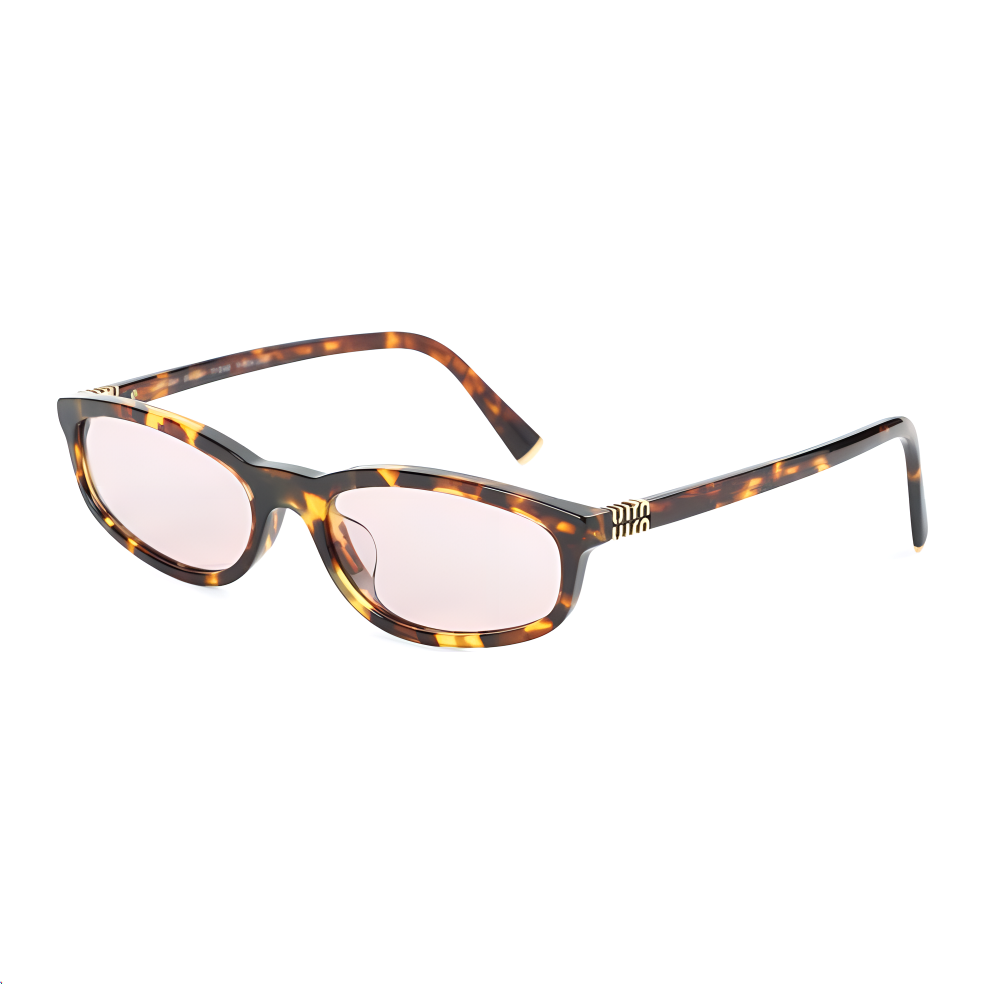 MIU MIU Acetate Irregular Shape Sunglasses Women's Tortoiseshell
