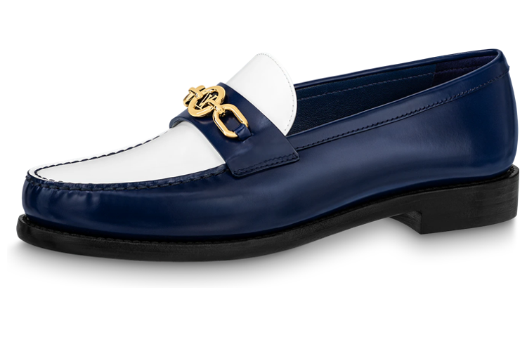 LOUIS VUITTON Chess Flat Loafer Shoes 'Blue' Women's