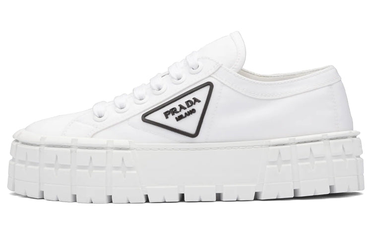 PRADA Double Wheel Re nylon Gabardine Sneakers 'White' Women's