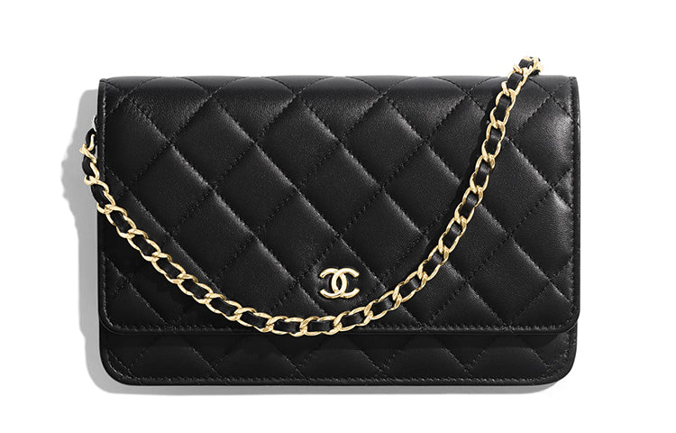 CHANEL WOC Lambskin Prosperity Bag Zipper Bag Chain Bag Mahjong Bag Shoulder Bag Crossbody Bag Regular Women's Black