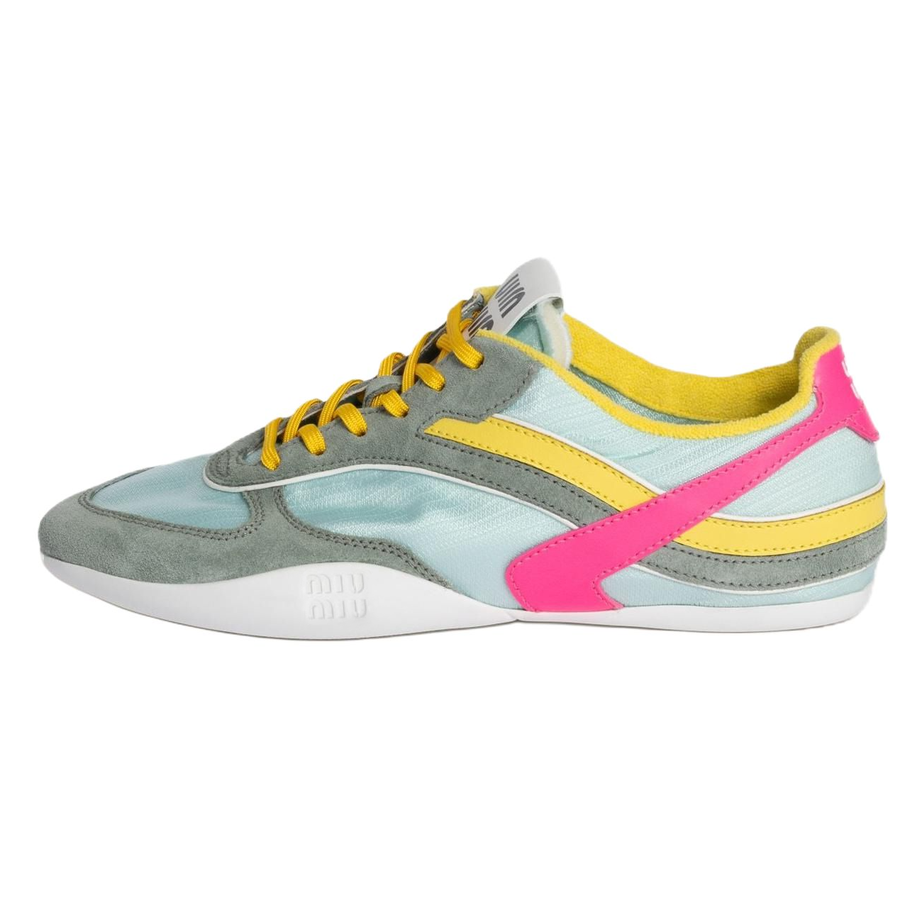 MIU MIU Gymnasium Low Top Casual Shoes Women's Yellow Green