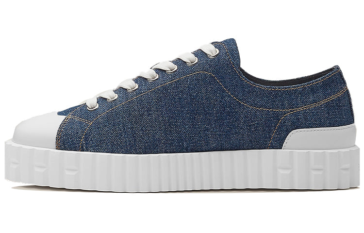HERMES Low-Top Stylish Skateboarding Shoes Women's Blue White