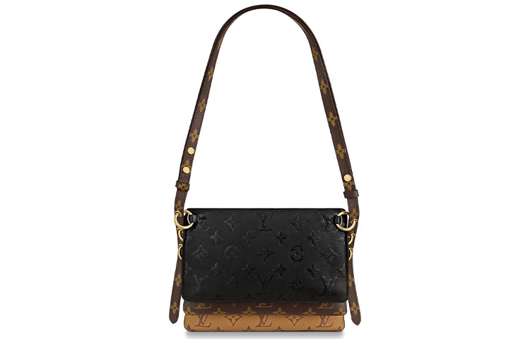 LOUIS VUITTON Lv3 Lambskin Clutch, Crossbody Bag, Shoulder Bag Women's Brown/Caramel/Black