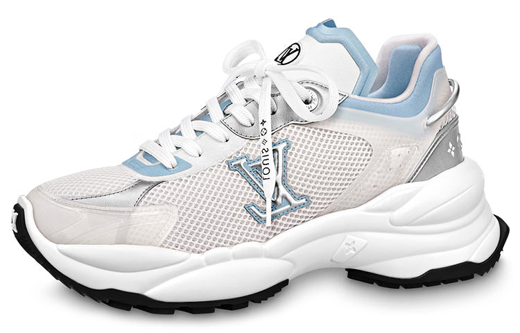 LOUIS VUITTON Run 55 Low-Top Sports Casual Shoes Women's White Blue