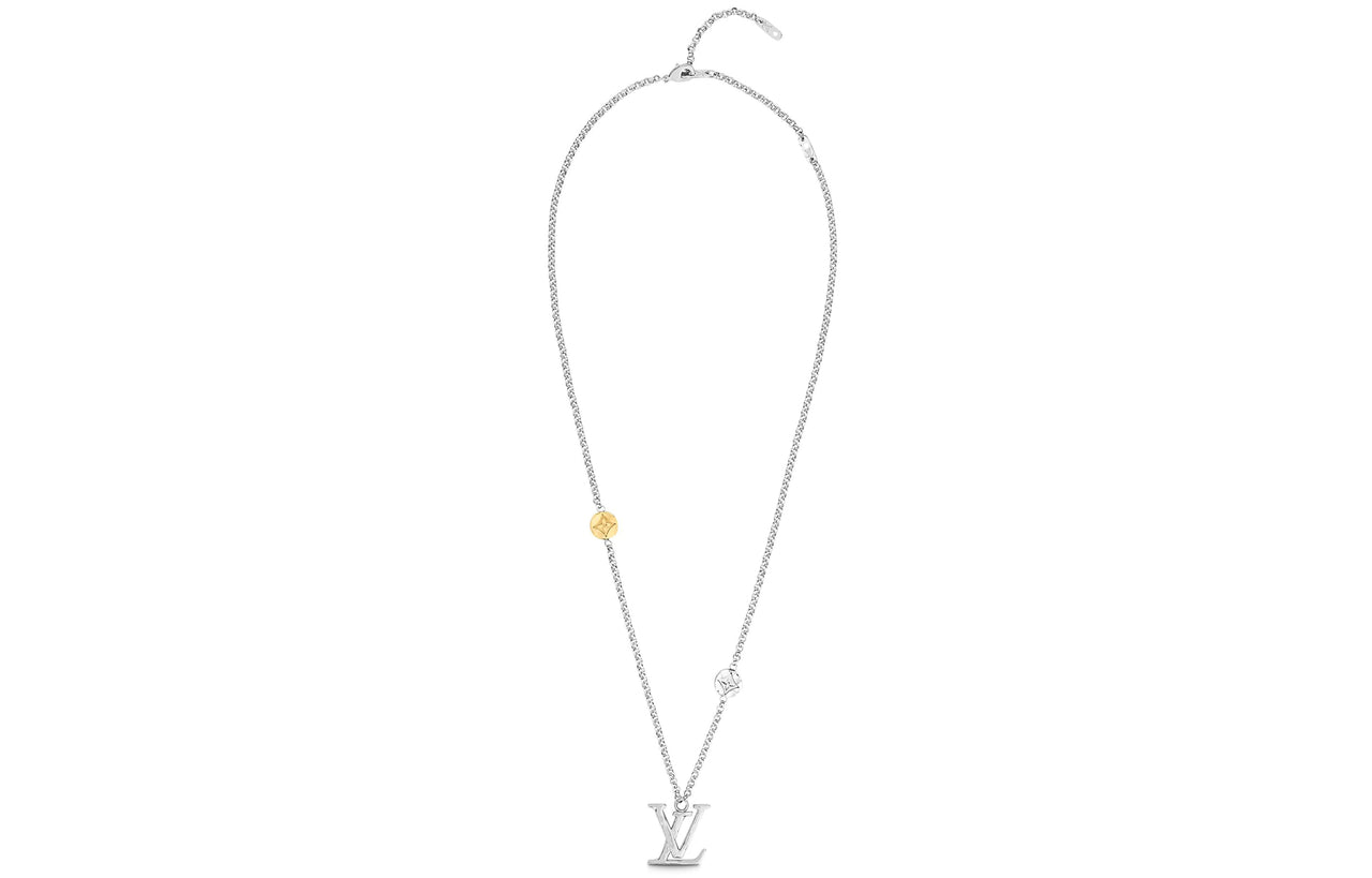LOUIS VUITTON 925 Sterling Silver Necklaces Men's Silver