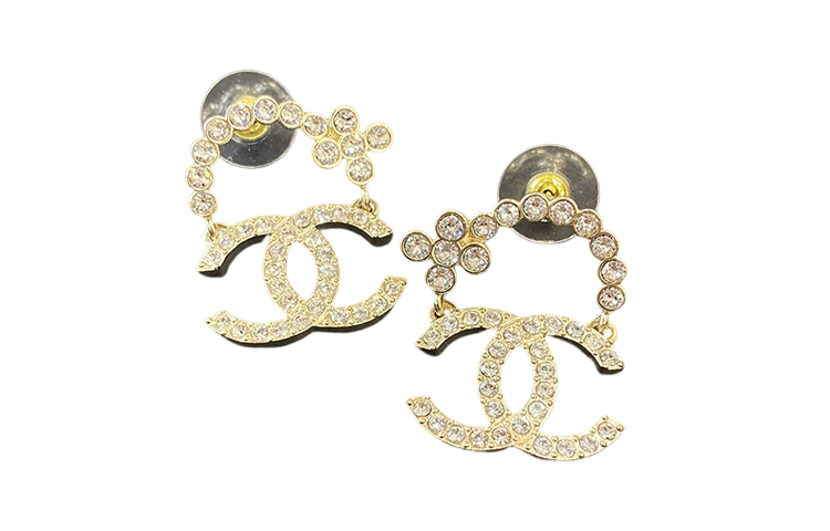 CHANEL Stud Earrings Women's Gold