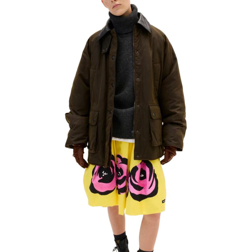MIU MIU Waxed Canvas Padded Jacket 'Ebony'