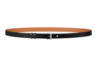HERMES Togo Calfskin Belt Leather Belts Unisex Black 1.5cm