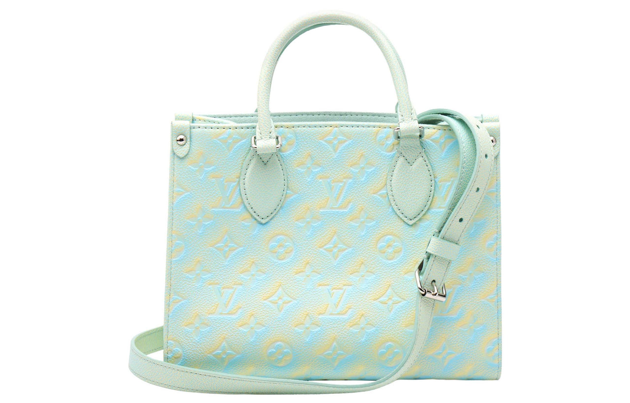 LOUIS VUITTON ONTHEGO Cow Leather Jungle Bag Shoulder Bag Crossbody Bag Handbag Small Size Women's Green
