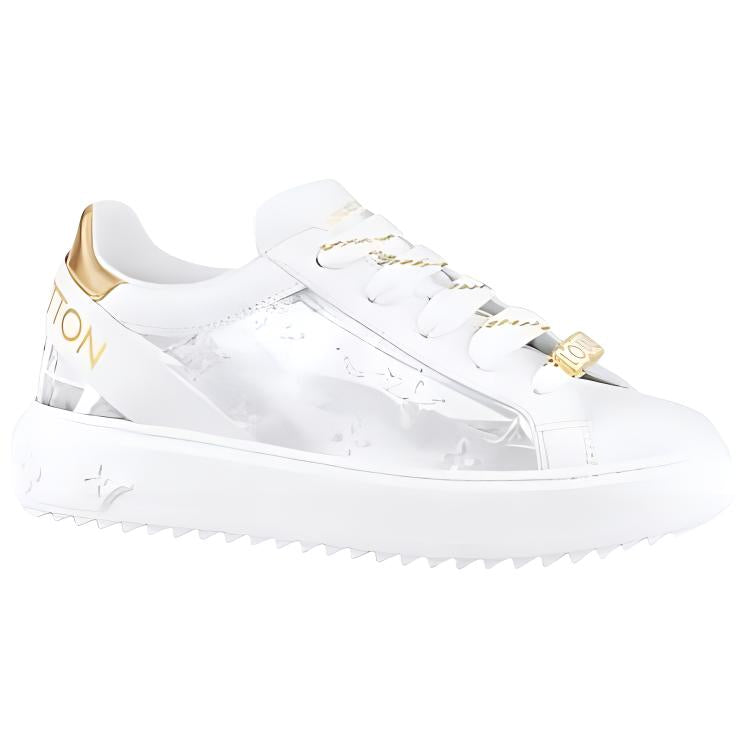 LOUIS VUITTON Time Out Debossed Monogram Transparent Upper White Gold Women's White Pink Socks Included