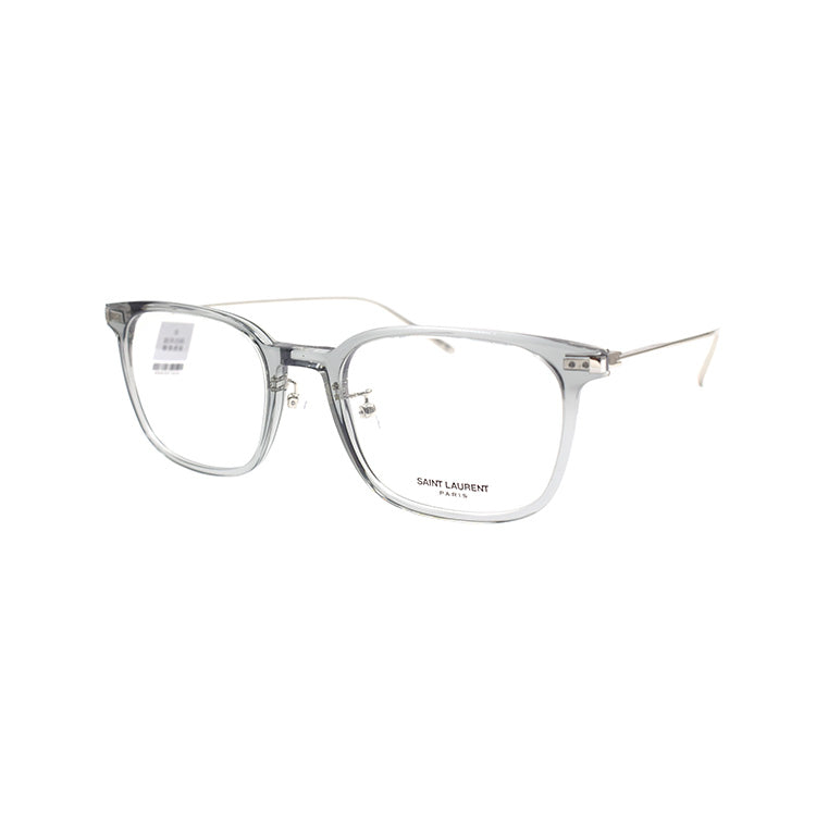 SAINT LAURENT Plate Frame Irregular Shape Eyeglass Frames Unisex Transparent Gray