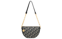 DIOR Oblique Print Handbag, Shoulder Bag Women's Blue