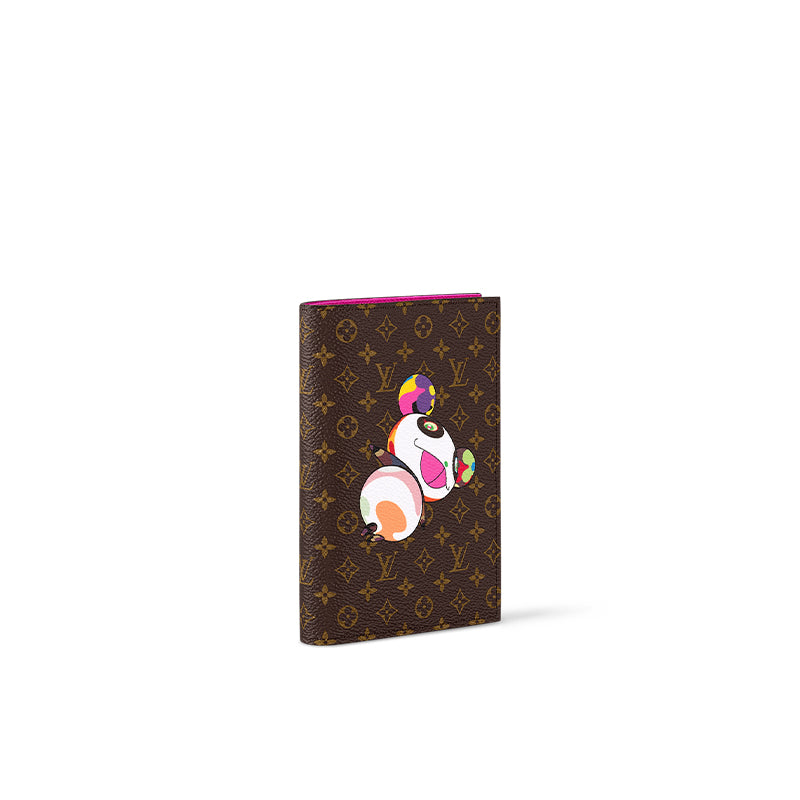 LOUIS VUITTON Takashi Murakami Village Co-Financing Leather Passport Holder Women's Brown