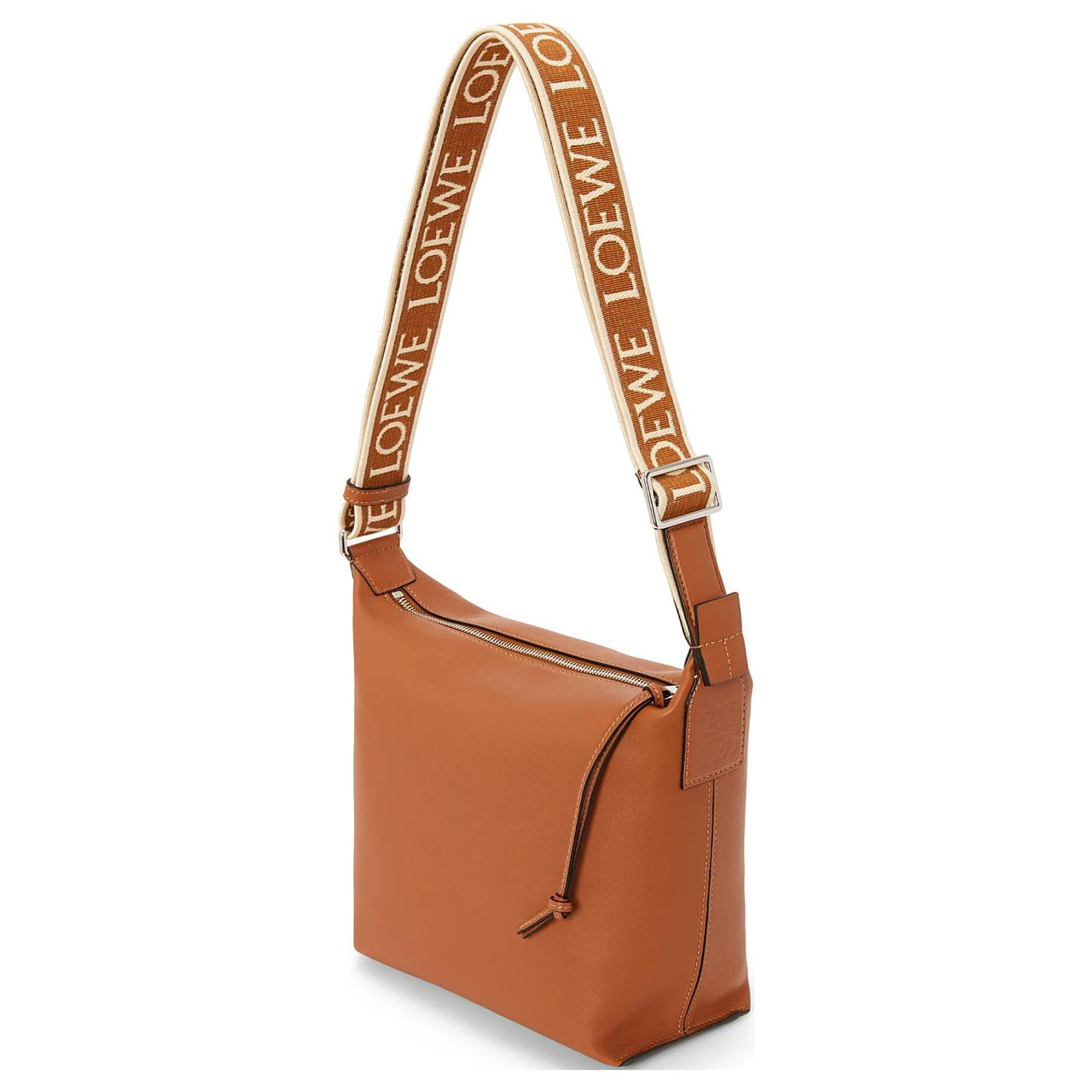 LOEWE Cubi Cow Leather Shoulder Bag, Crossbody Bag Trumpets Men's Tan