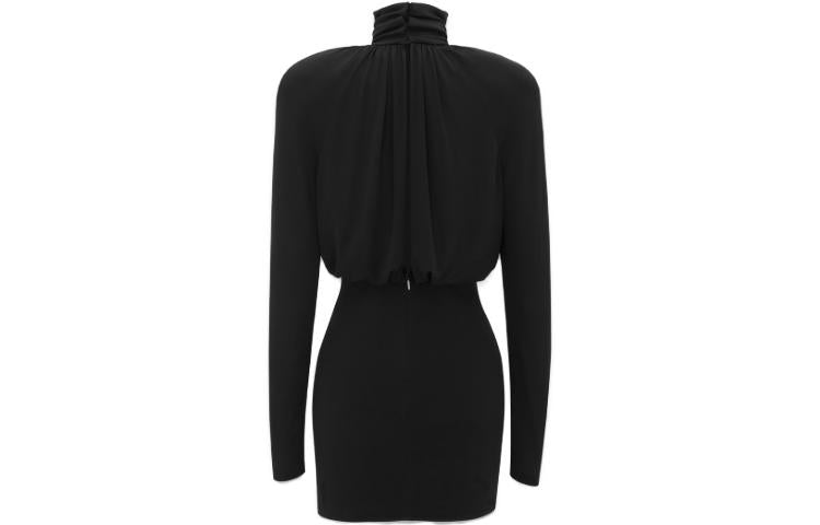 SAINT LAURENT SS23 Long Sleeved Dresses Regular Fit Women's Black