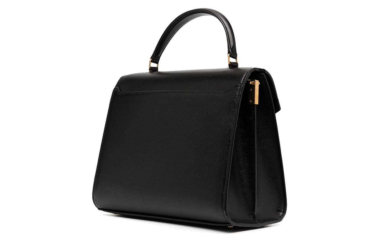 SAINT LAURENT CASSANDRA Grained Embossed Leather Crossbody Bag, Handbag, Shoulder Bag Medium Size Women's Black