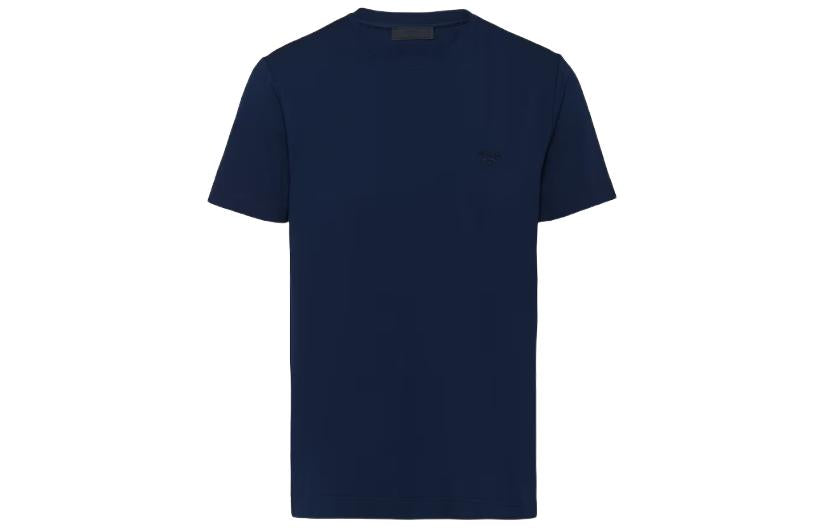 PRADA Stretch Cotton T shirt T Shirt Men's Marine Blue