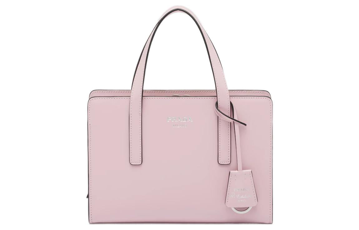 PRADA Shiny Leather Handbag Women's Snow Pink