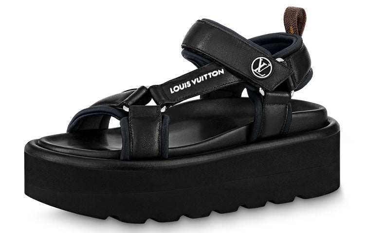 LOUIS VUITTON Strap Sandals Women's Black