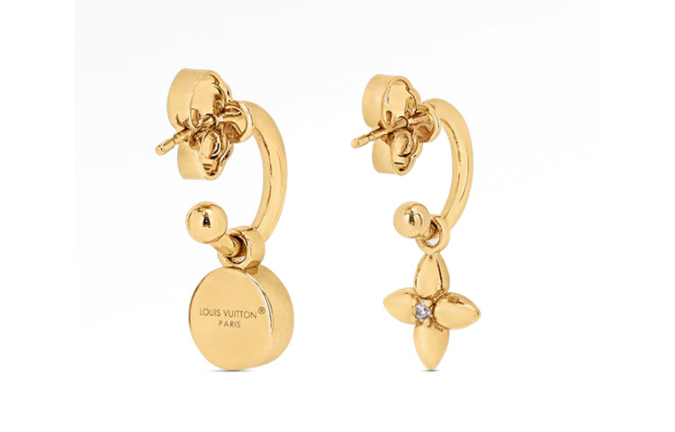 LOUIS VUITTON ICONIC Metal Earrings Women's Gold
