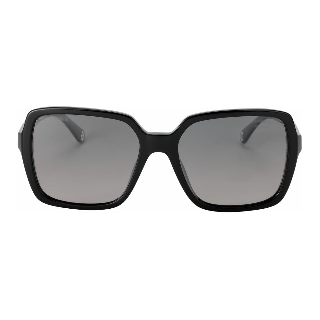 CHANEL Plate Frame Irregular Shape Sunglasses Unisex Black