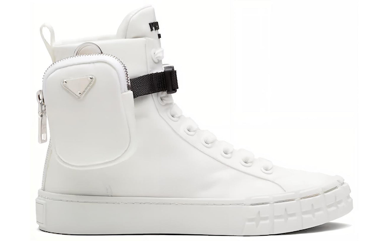 PRADA Wheel Re Nylon Hight Sneakers 'Ivory' Women's
