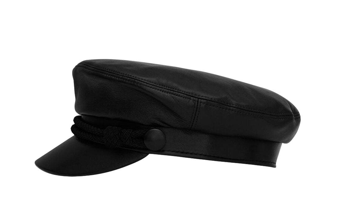 SAINT LAURENT Leather Berets Men's Black