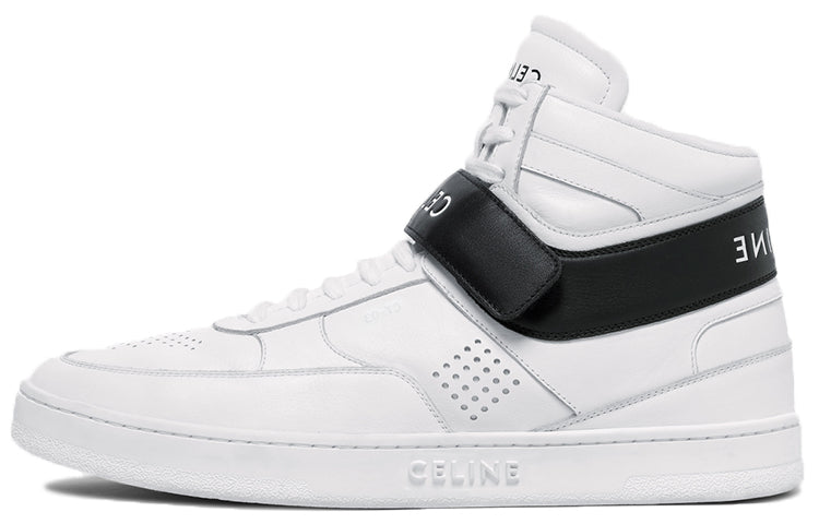 CELINE CT-03 Leather High-Top Sneakers White Black